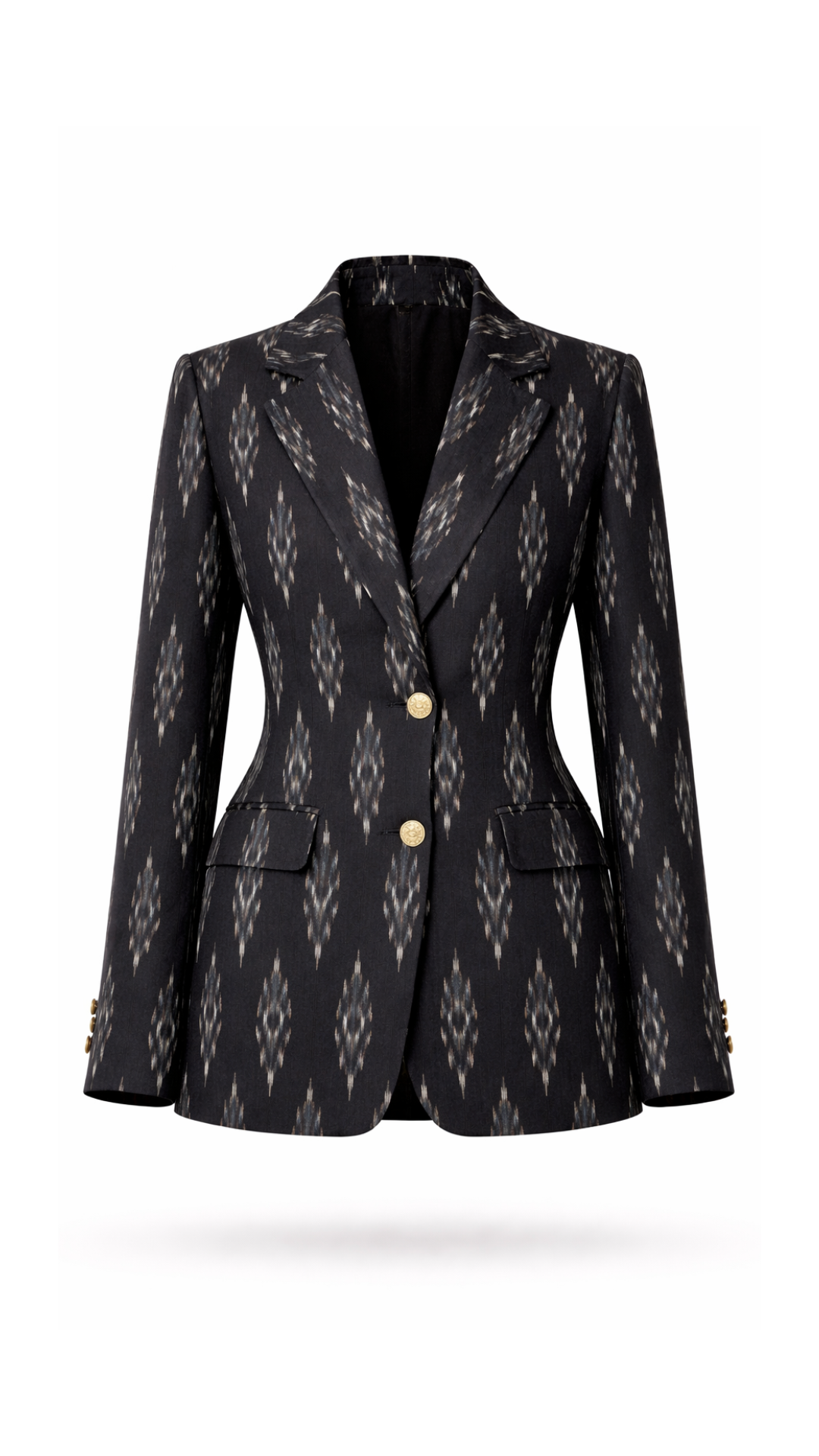 Schwarzer Ikat-Blazer