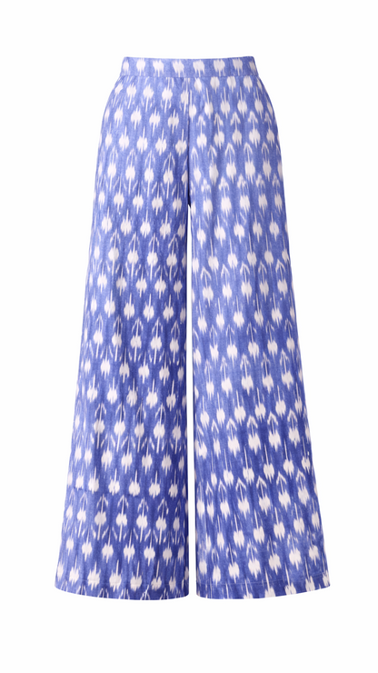 Blue Ikat Wide leg pants