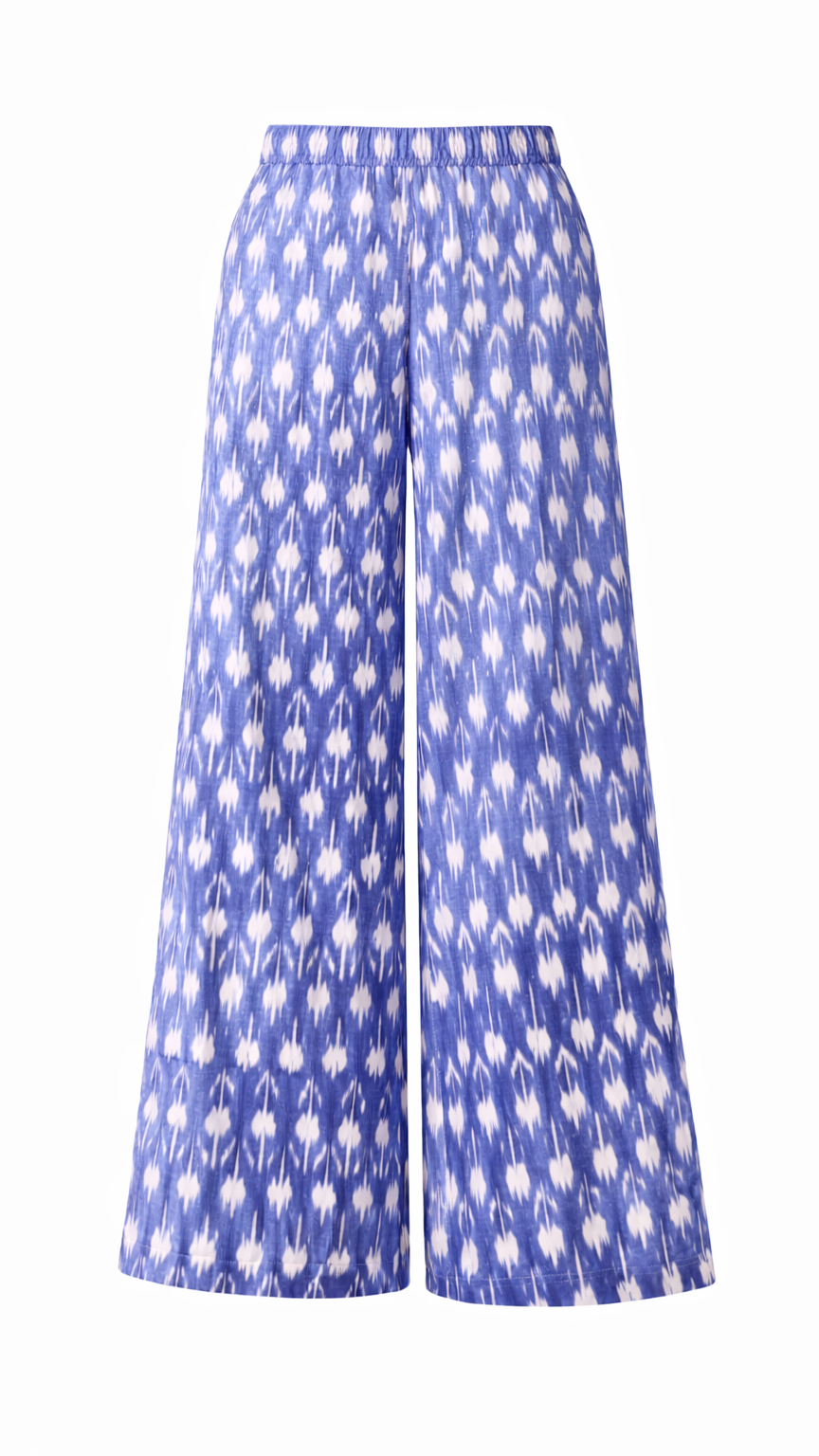 Blue Ikat Wide leg pants