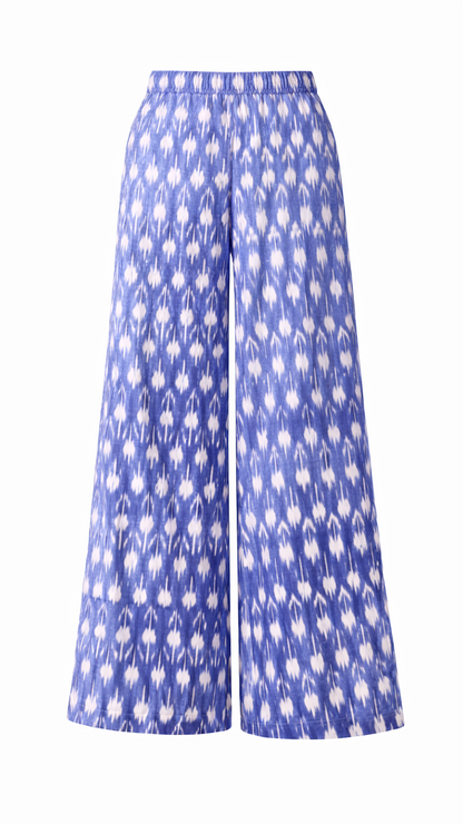 Blue Ikat Wide leg pants