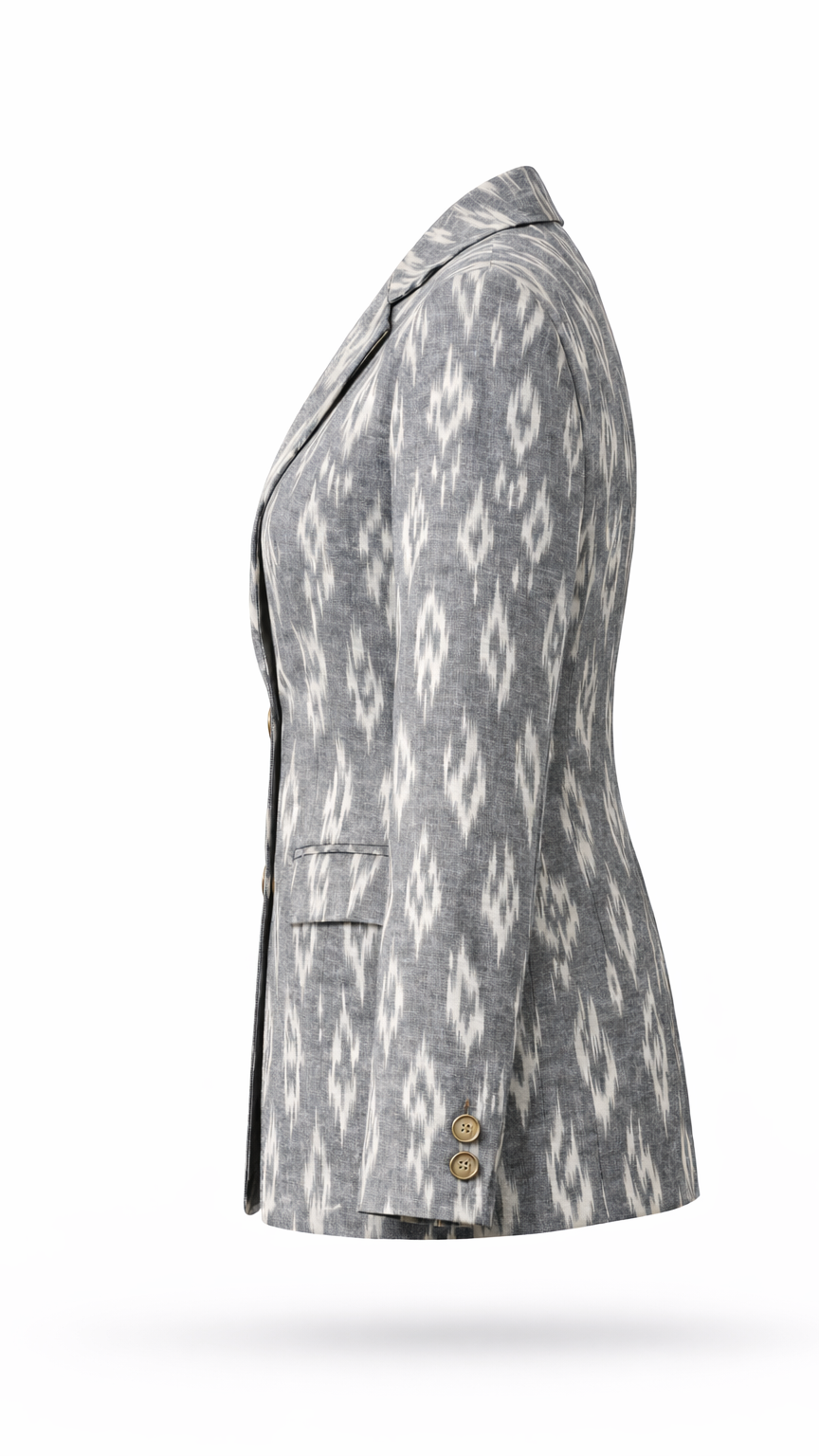 Grey Ikat Blazer