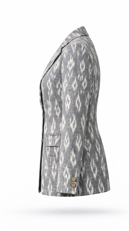 Grey Ikat Blazer