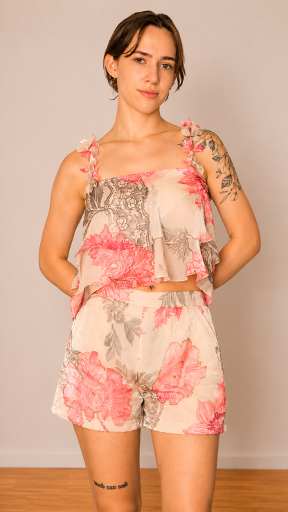 Évora Layered Top — Pearl Rose