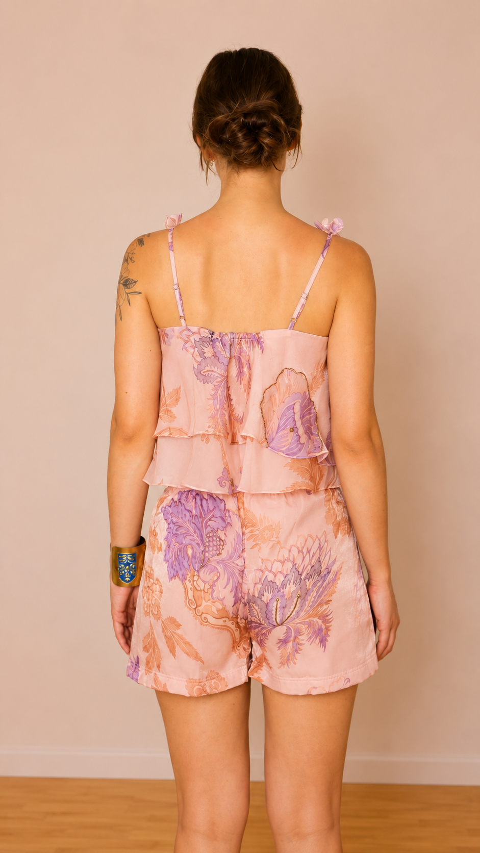 Liora Tailored Shorts — Lavender Bloom