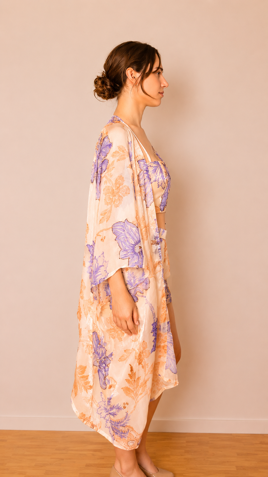 Aveline Kimono Cape — Porcelain Blue