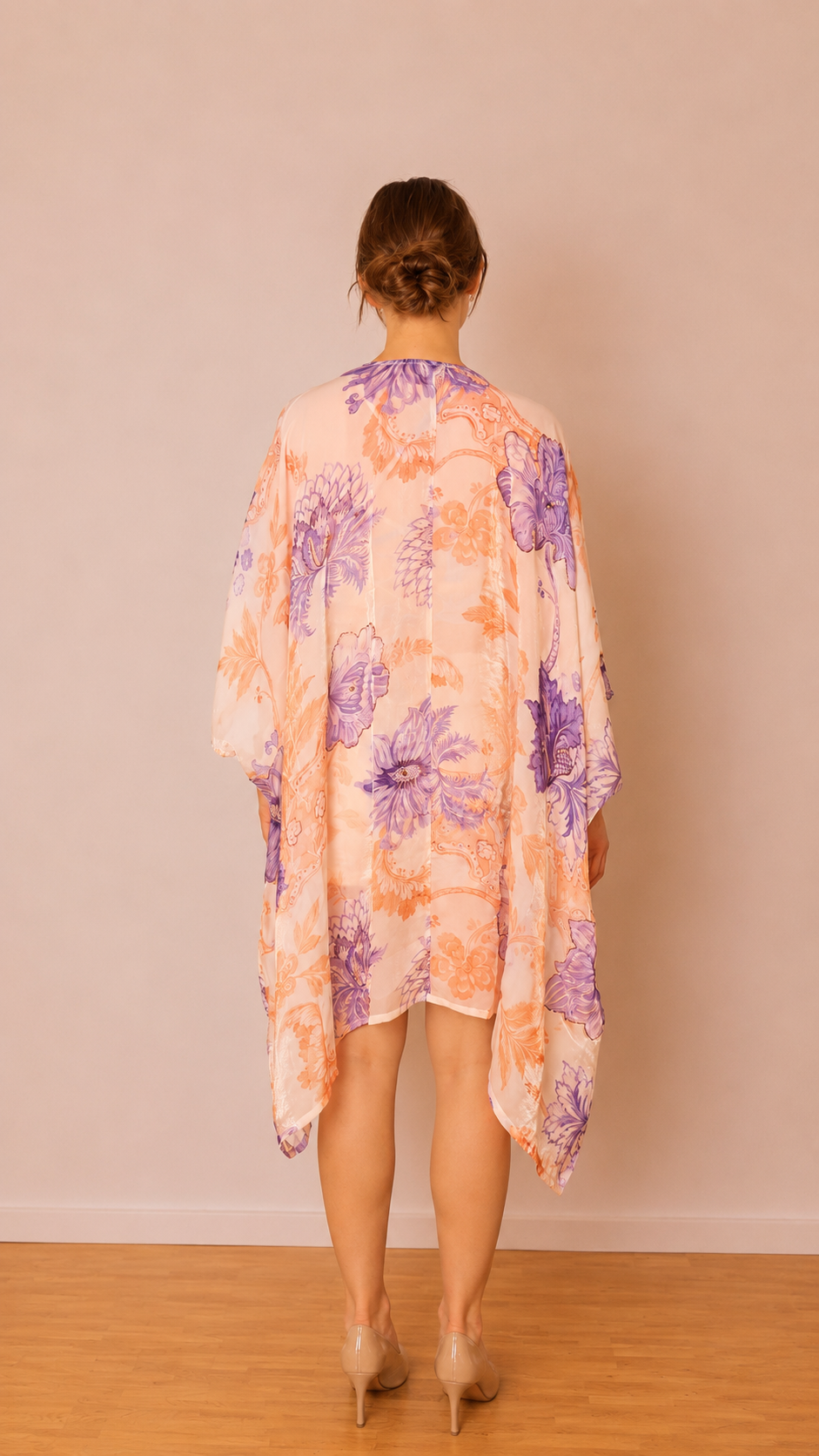 Aveline Kimono Cape — Porcelain Blue