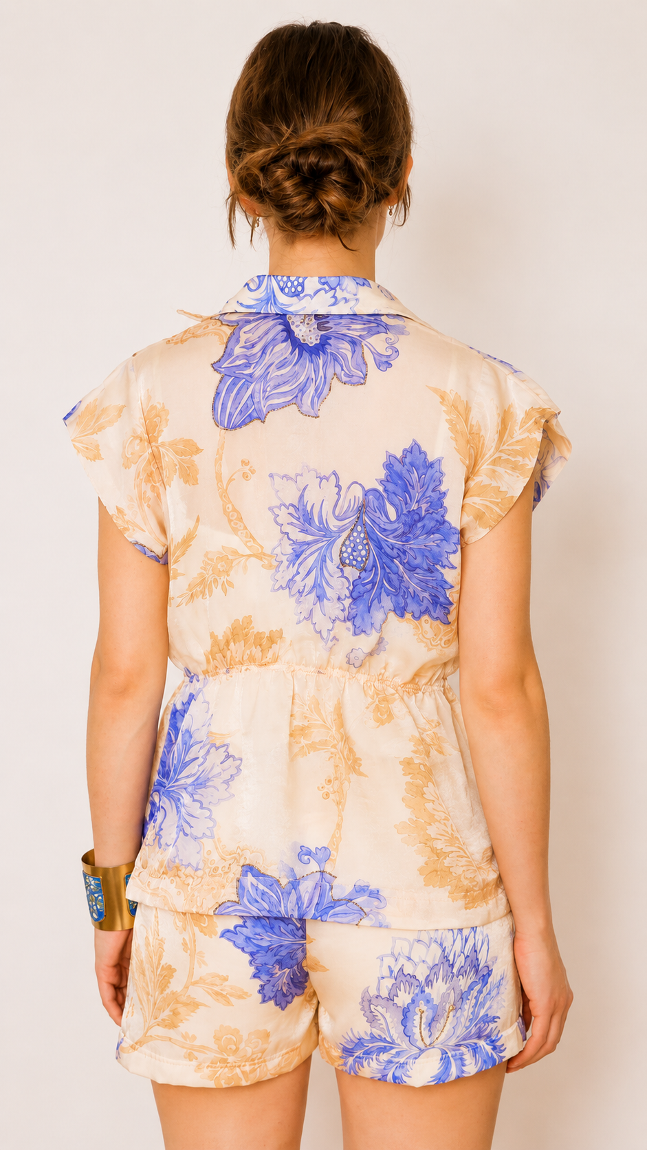 Maëlle Drawstring Blouse  — Porcelain Blue