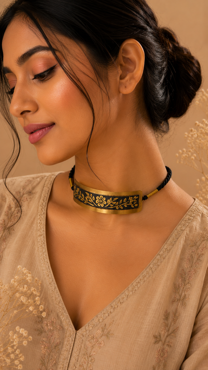 Schwarzes Abeer Halsband