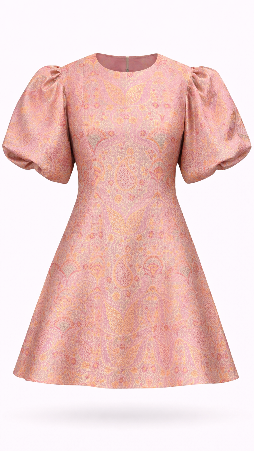 Rosalie Jacquard Mini Dress — Blush Pink