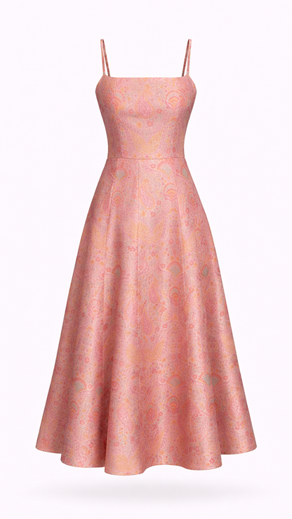 Élodie Jacquard Evening Gown — Blush Pink