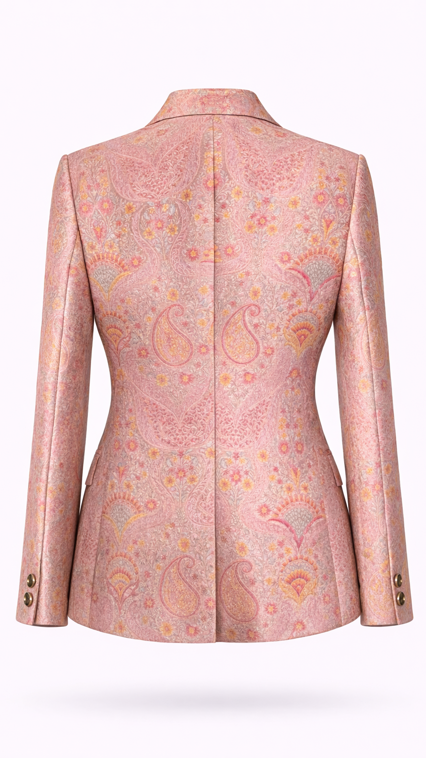 Vivienne Jacquard Tailored Blazer — Blush Pink