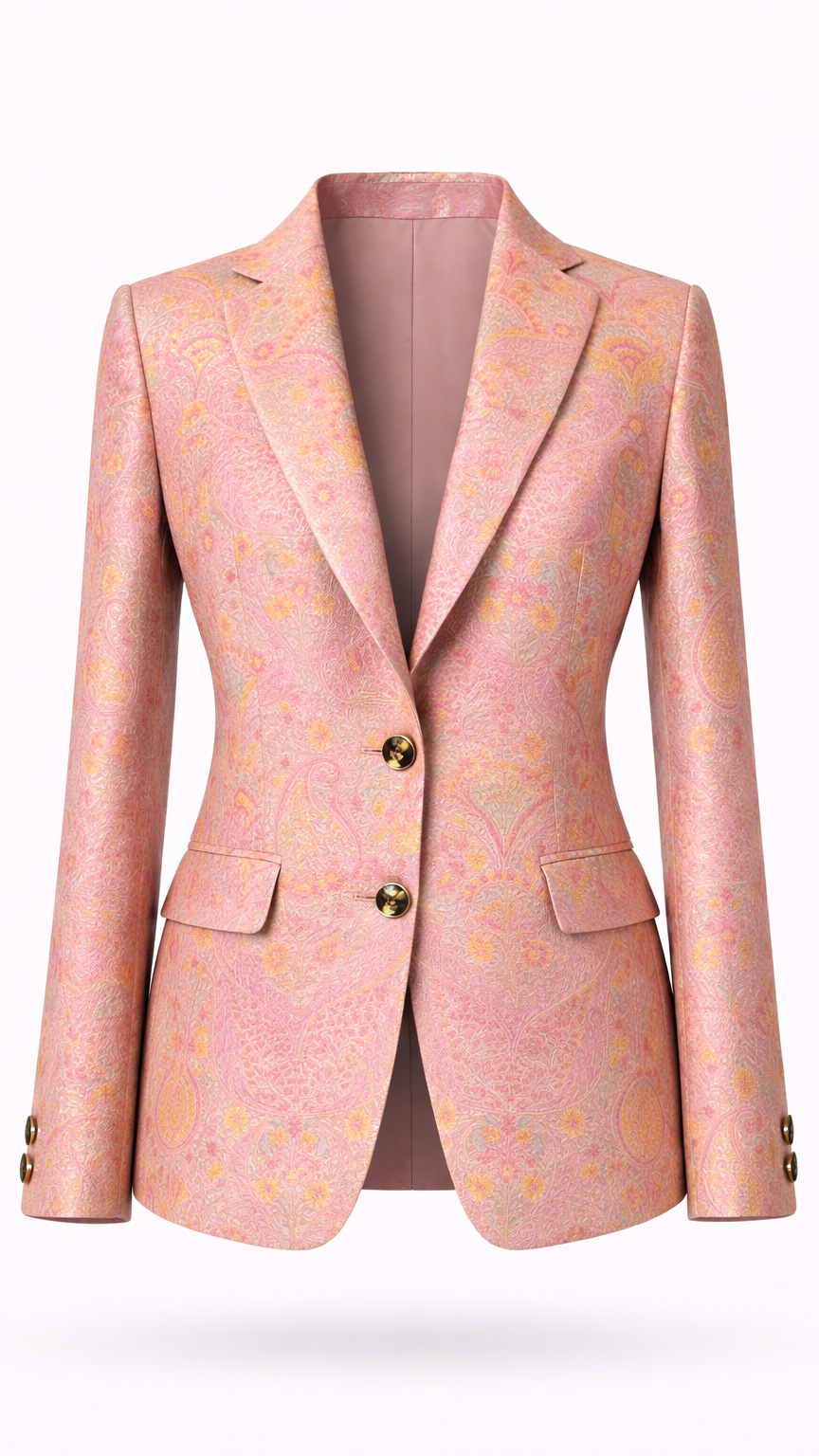 Vivienne Jacquard Tailored Blazer — Blush Pink