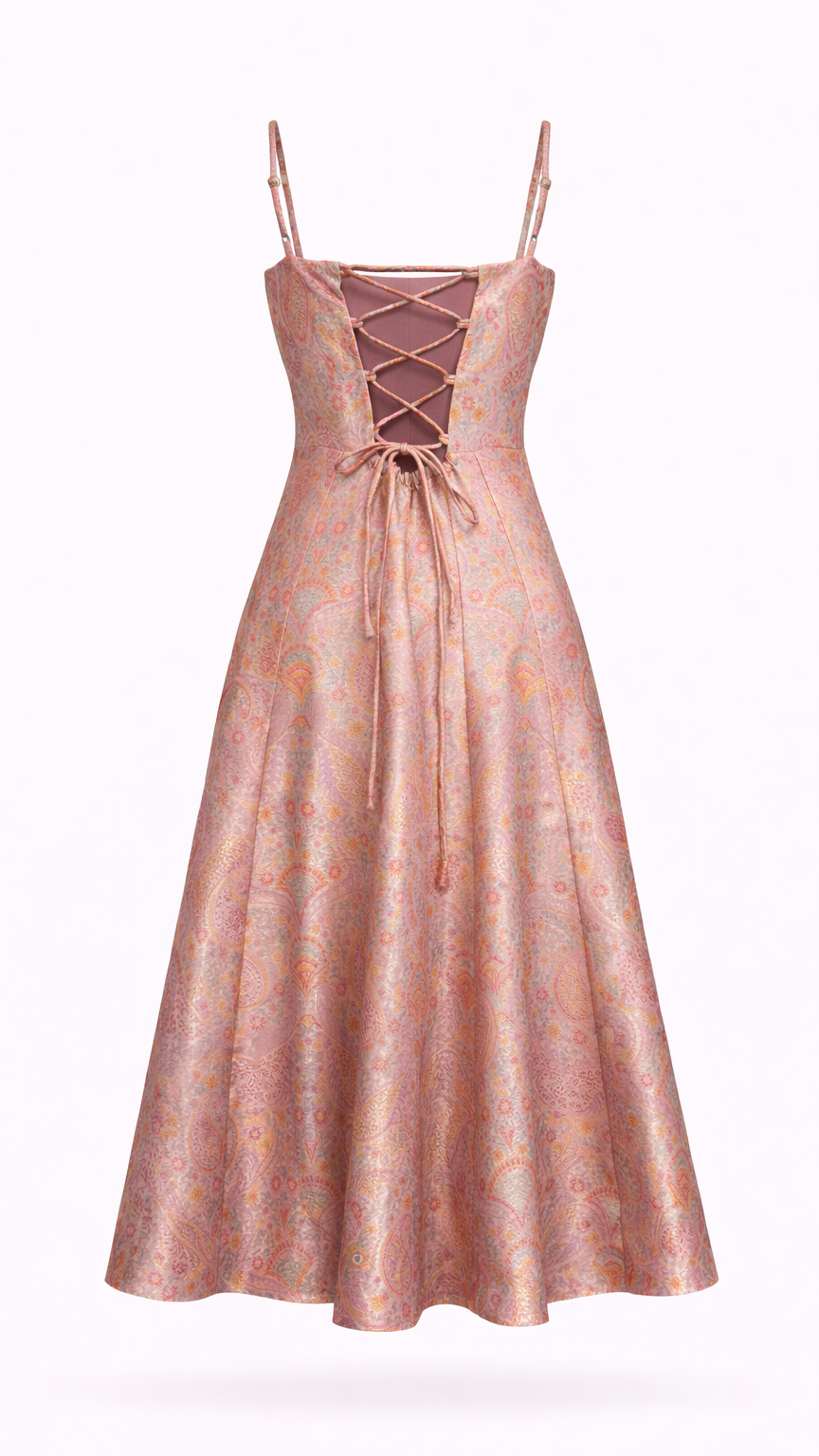 Élodie Jacquard Evening Gown — Blush Pink