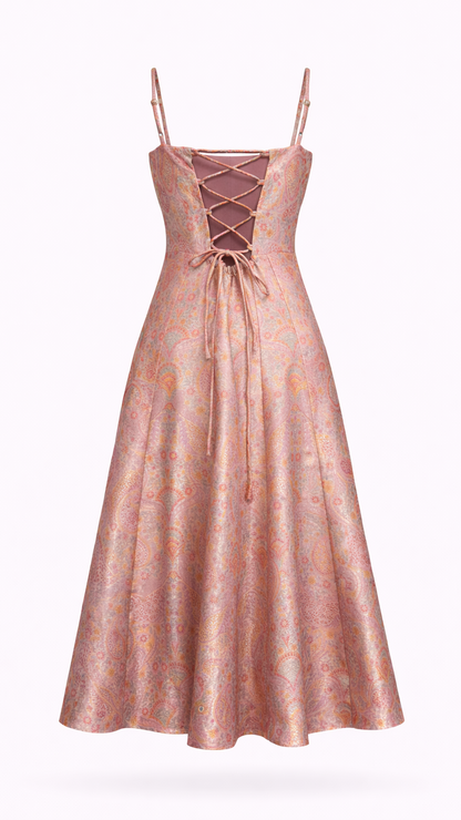 Élodie Jacquard Evening Gown — Blush Pink