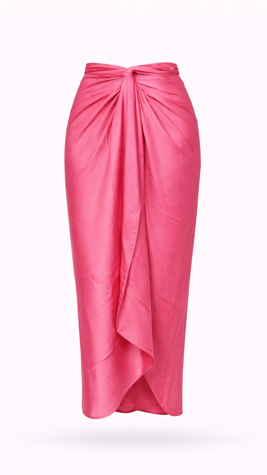 Fleur Modal Silk Drape Skirt — Rose Pink