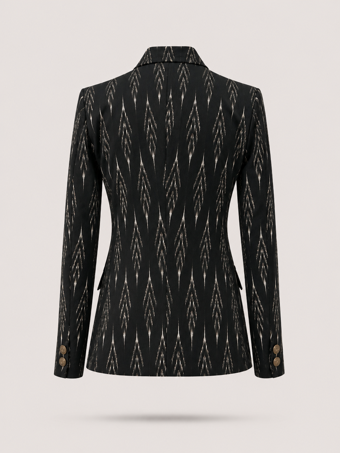 Vivienne Ikat Tailored Blazer — Midnight Black