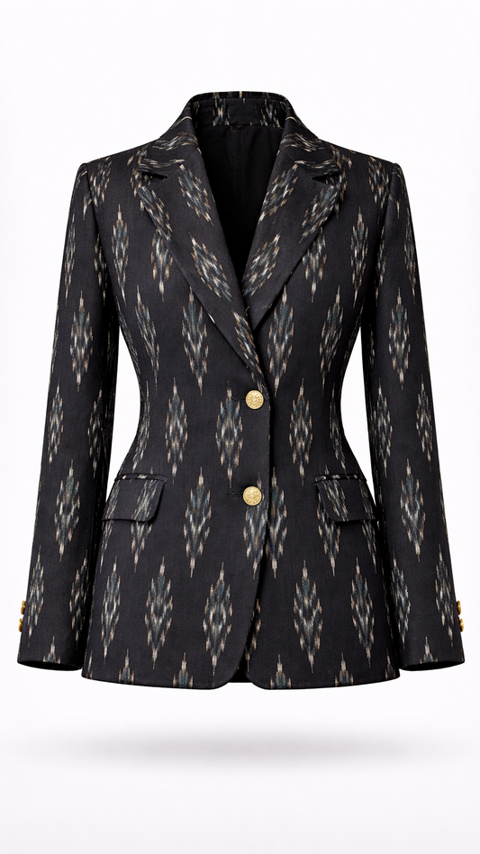 Black Ikat blazer