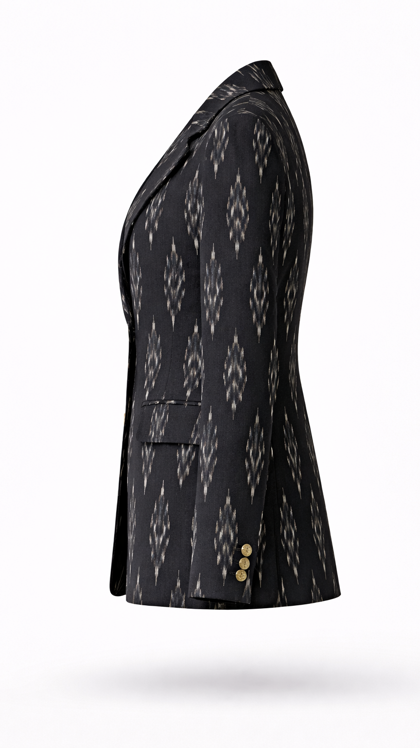 Schwarzer Ikat-Blazer