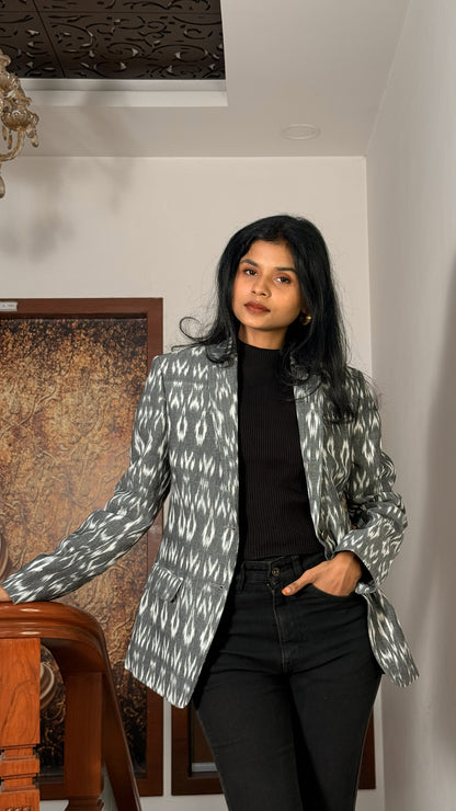 Grey Ikat Blazer