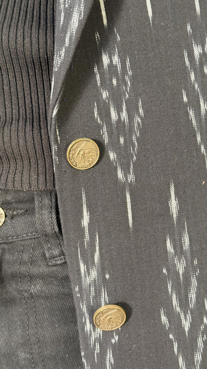 Schwarzer Ikat-Blazer