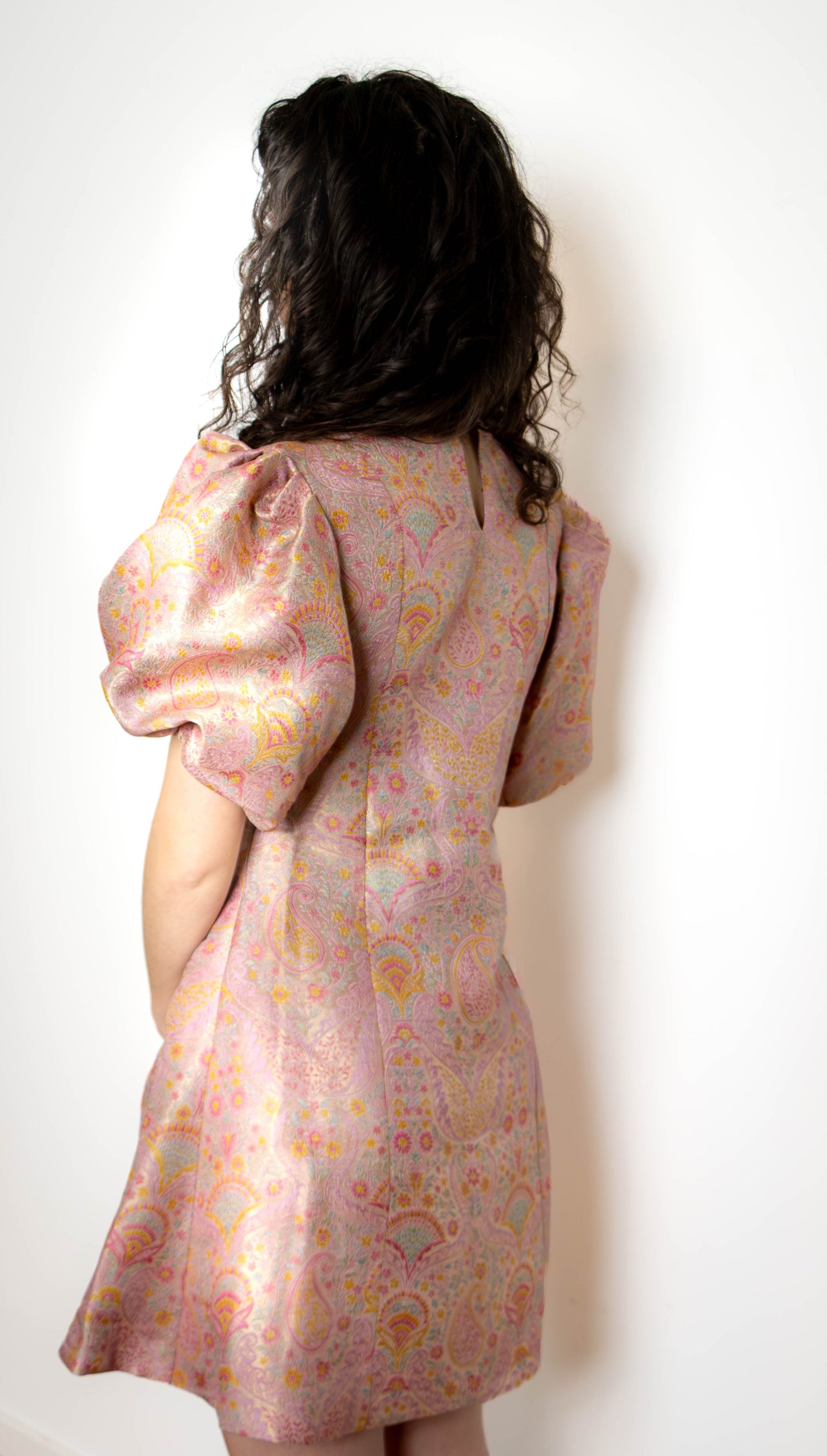 Rosalie Jacquard Mini Dress — Blush Pink