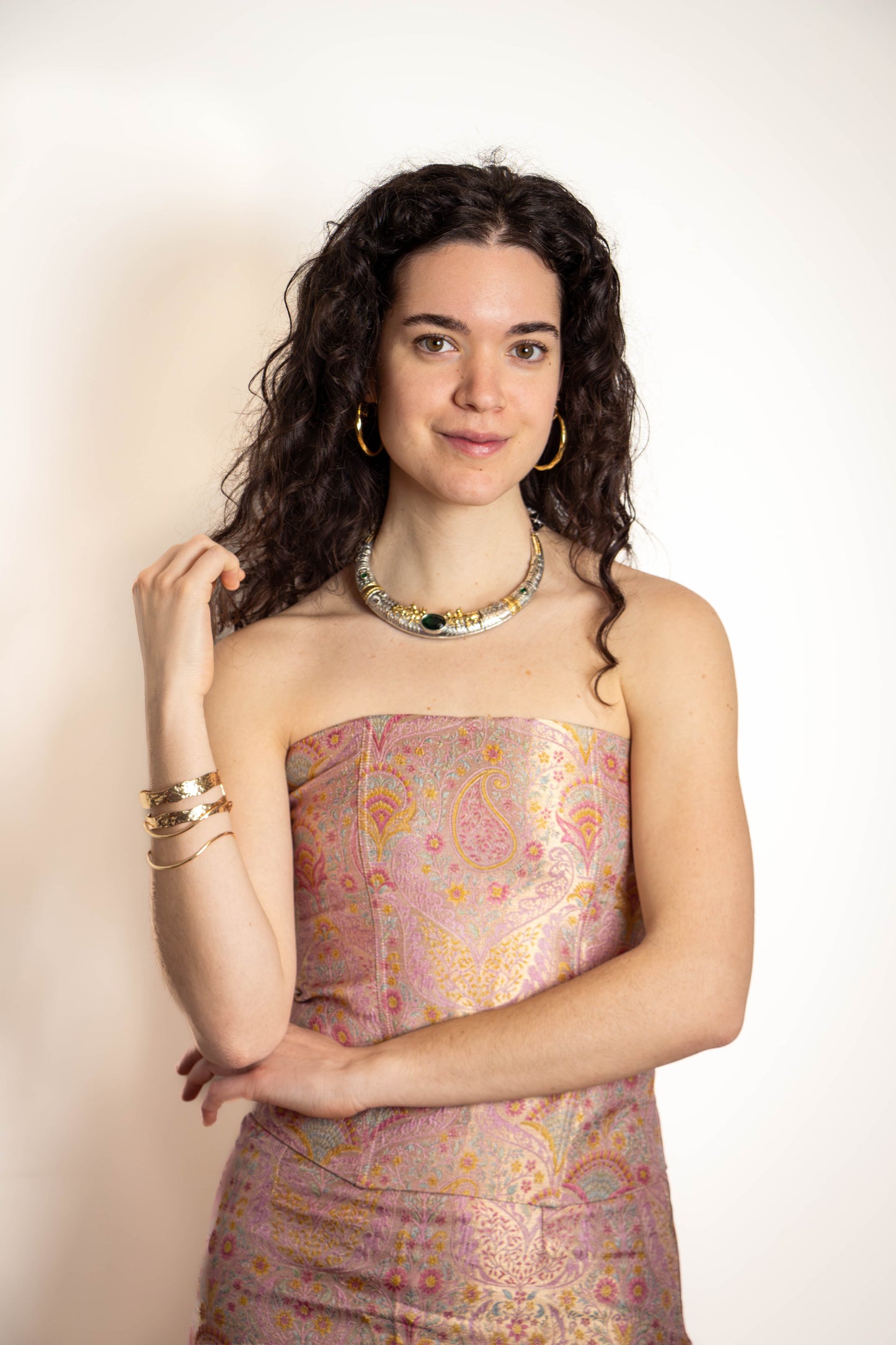 Fleur Jacquard Corset Top — Blush Pink