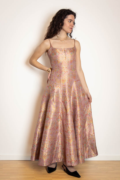 Élodie Jacquard Evening Gown — Blush Pink