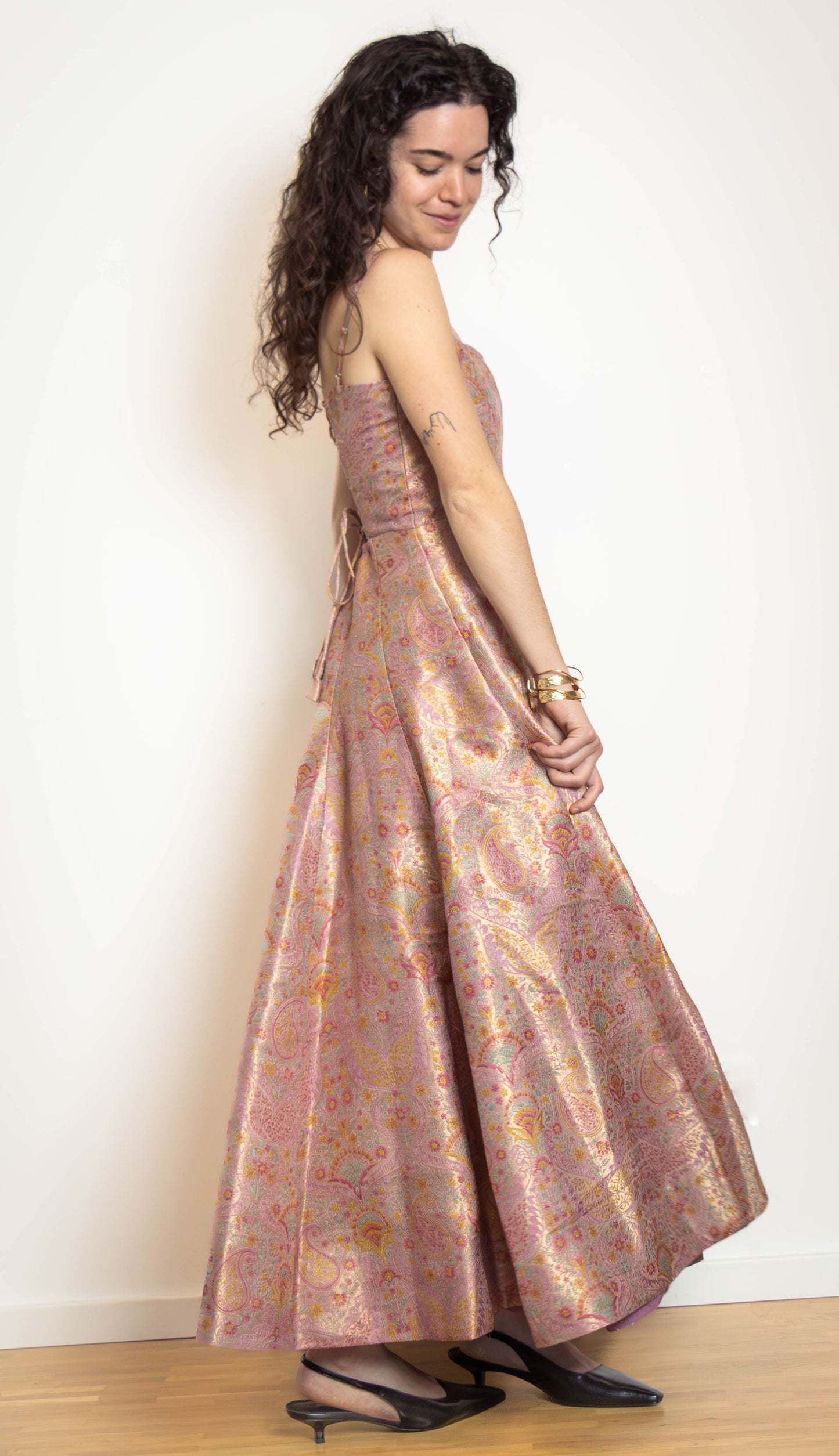 Élodie Jacquard Evening Gown — Blush Pink
