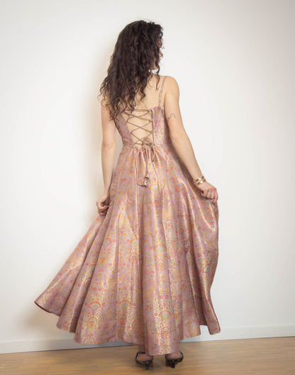 Élodie Jacquard Evening Gown — Blush Pink