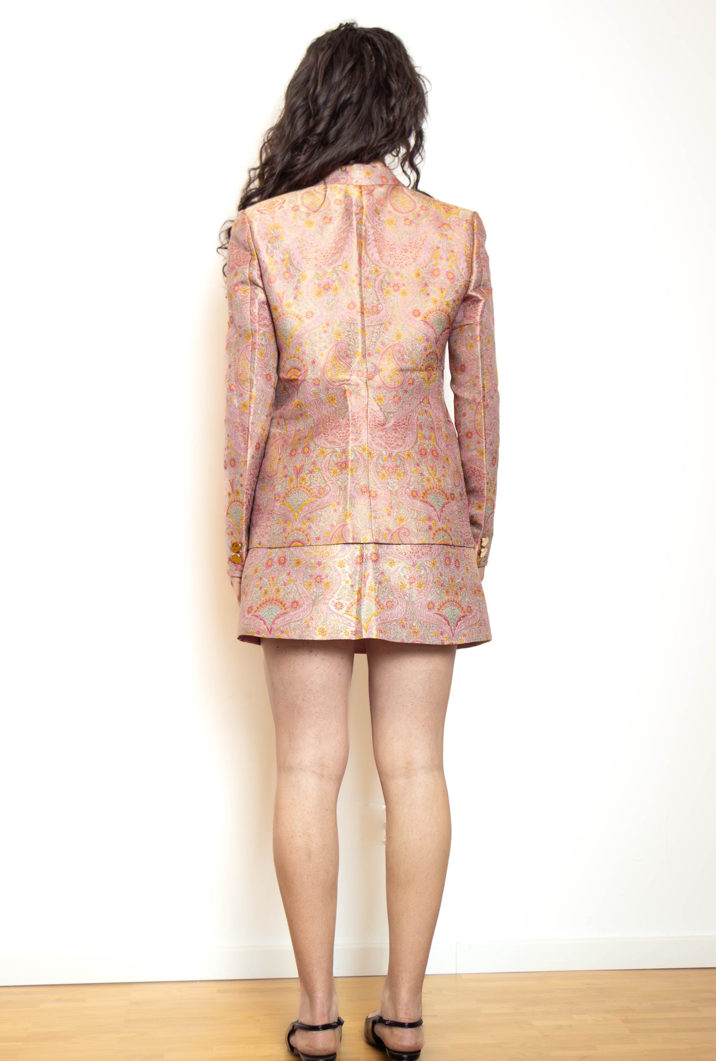Vivienne Jacquard Tailored Blazer — Blush Pink