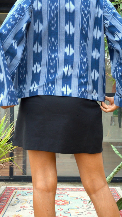 Elio Ikat Shirt — Indigo Blue