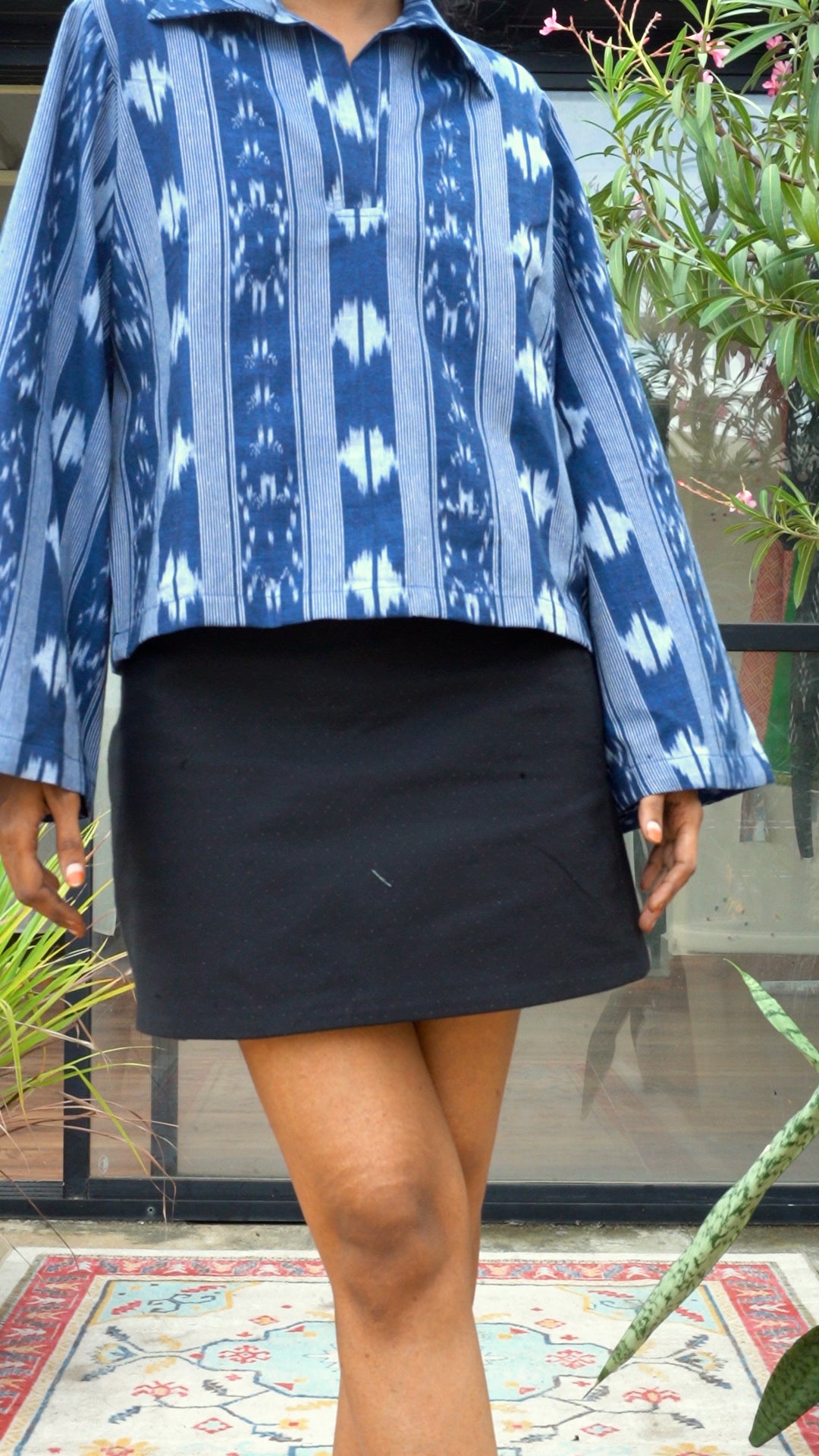 Elio Ikat Shirt — Indigo Blue