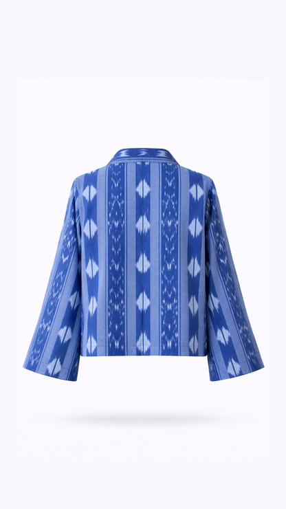 Elio Ikat Shirt — Indigo Blue