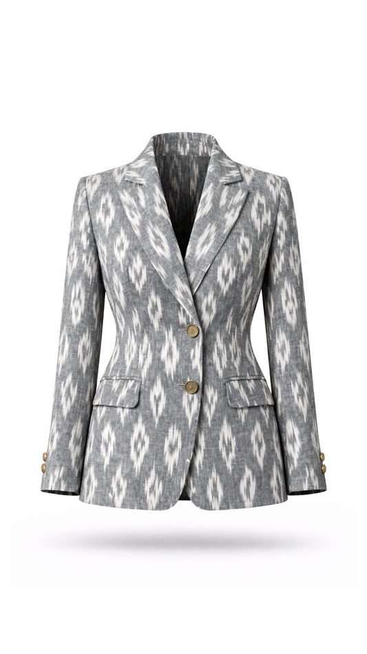 Grey Ikat Blazer