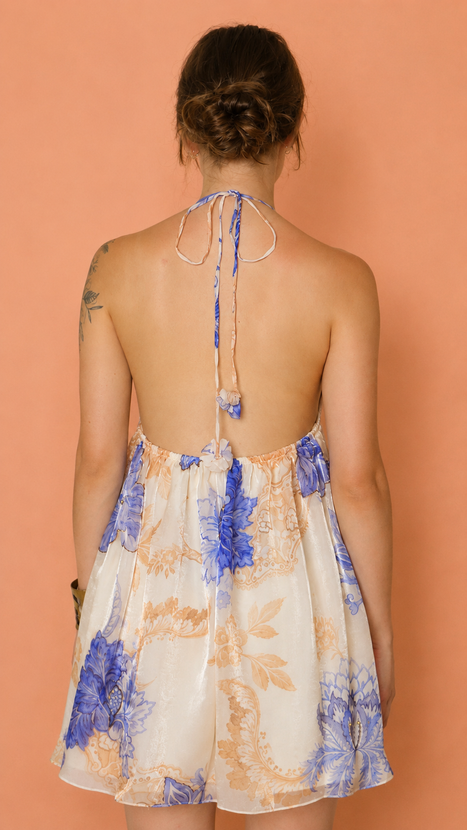 Camélia Halter Mini Dress — Porcelain Blue