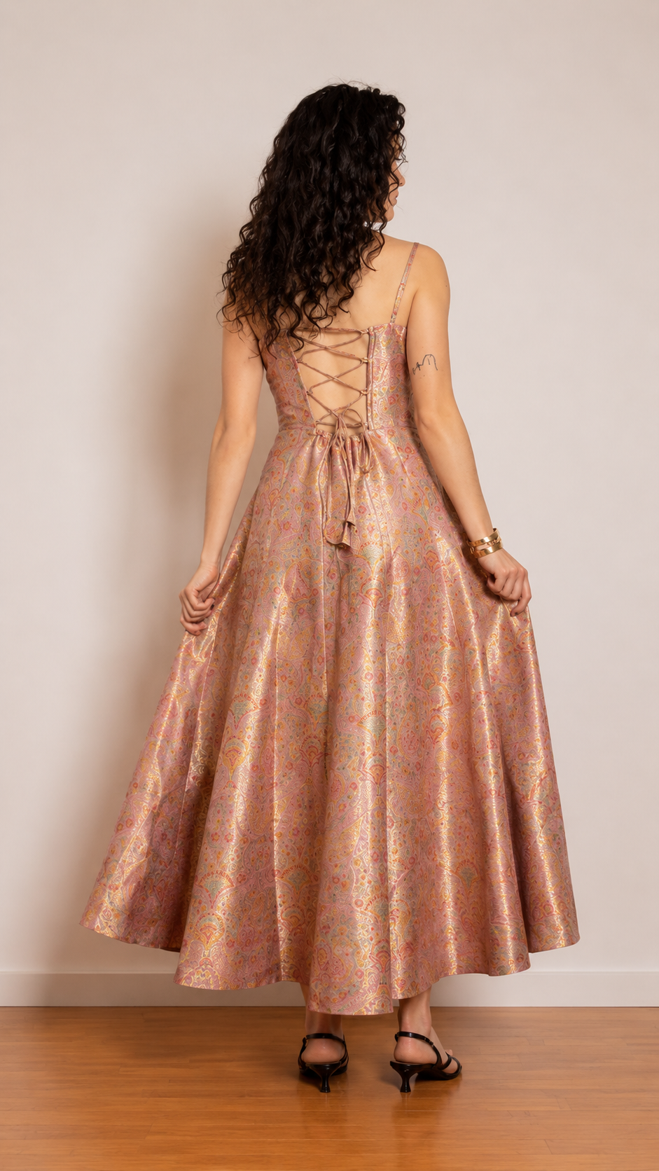 Élodie Jacquard Evening Gown — Blush Pink