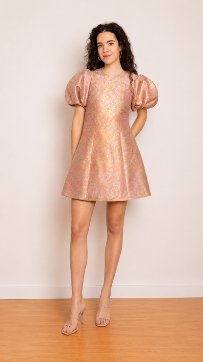 Rosalie Jacquard-Minikleid – Rouge-Rosa