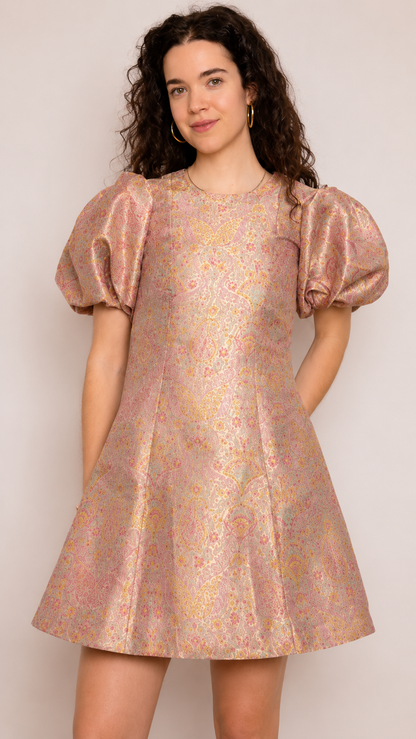 Rosalie Jacquard-Minikleid – Rouge-Rosa