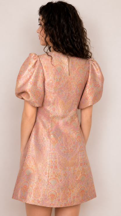 Rosalie Jacquard-Minikleid – Rouge-Rosa