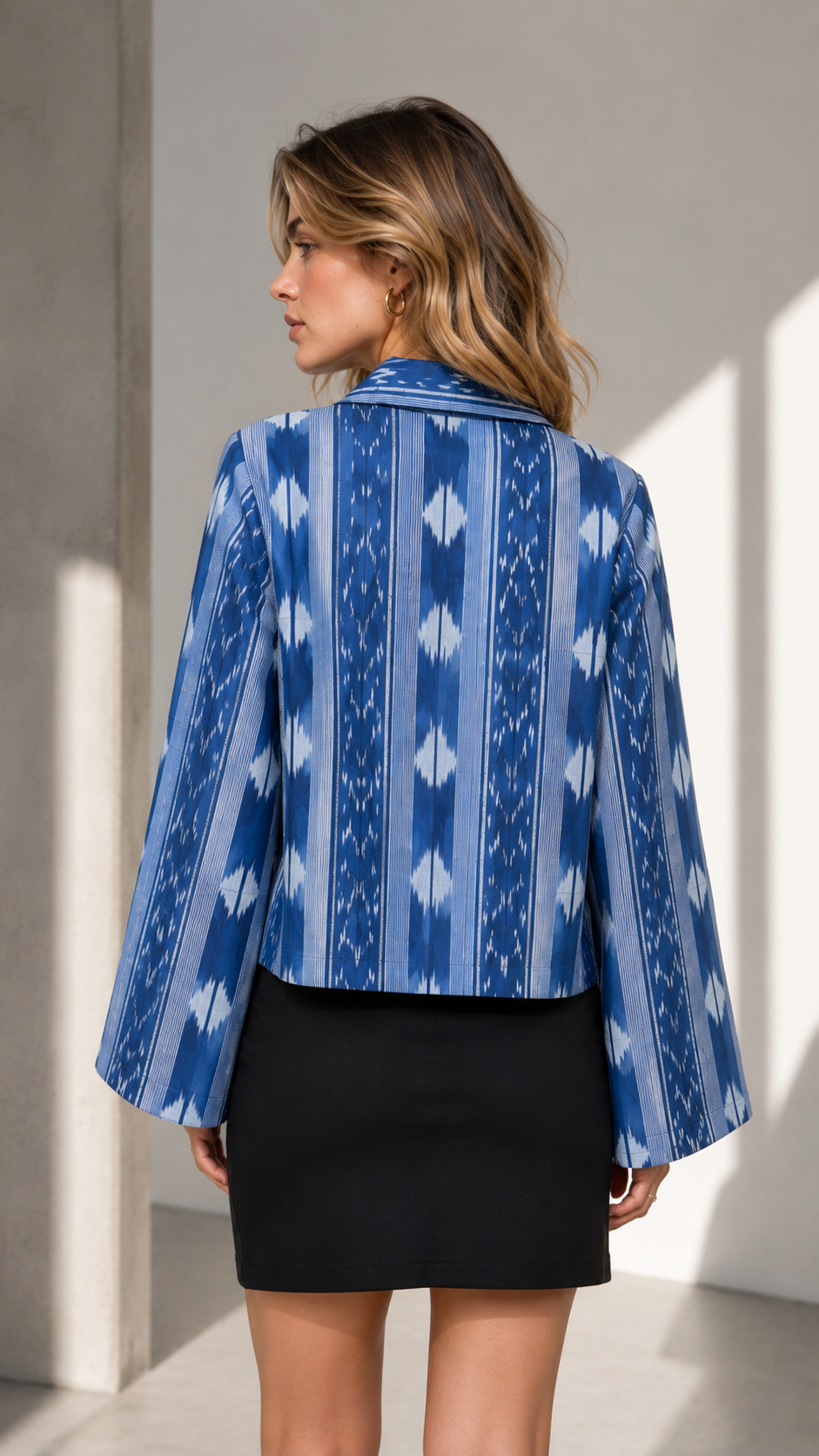 Elio Ikat Shirt — Indigo Blue