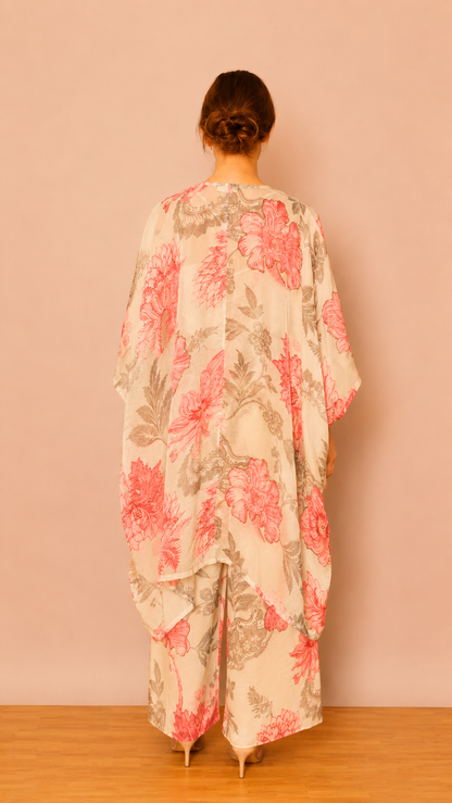 Aveline Kimono Cape — Pearl Rose