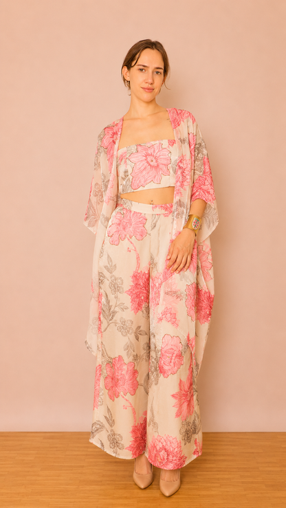 Aveline Kimono Cape — Pearl Rose