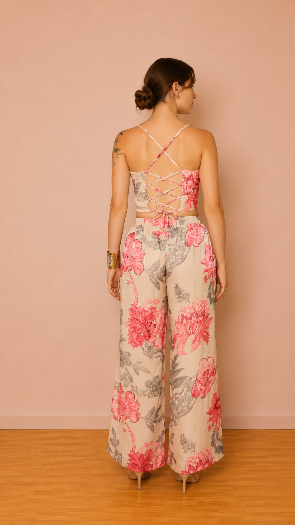 Marais Wide-Leg Trousers — Pearl Rose