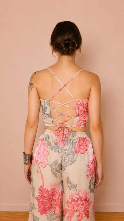 Marais Wide-Leg Trousers — Pearl Rose