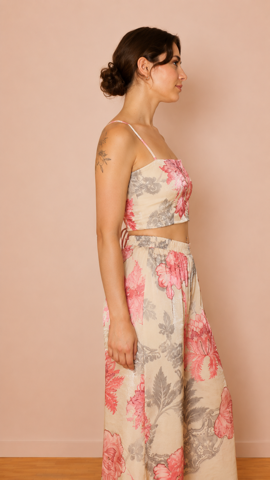 Marais Wide-Leg Trousers — Pearl Rose