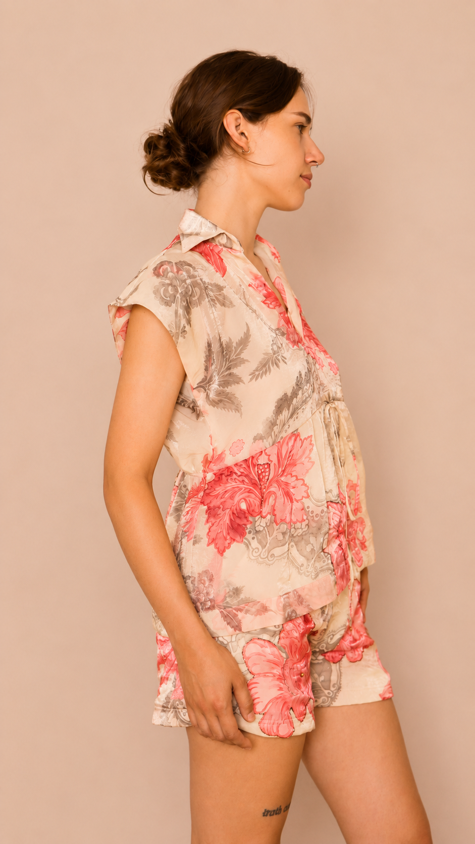 Maëlle Drawstring Blouse — Pearl Rose