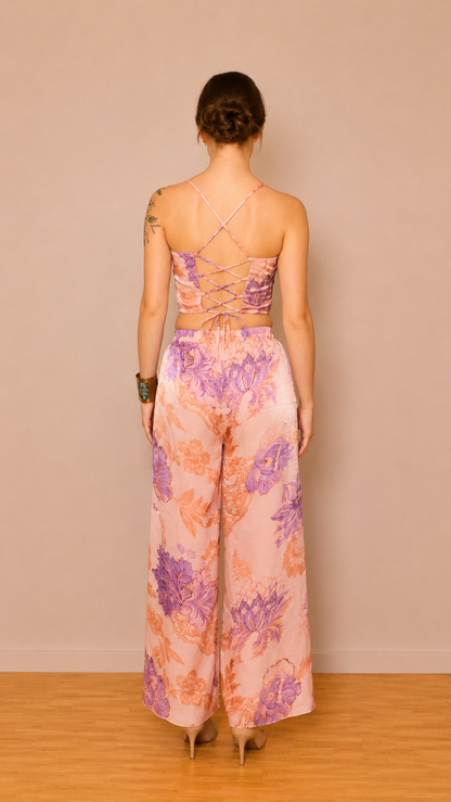 Marais Wide-Leg Trousers — Lavender Bloom