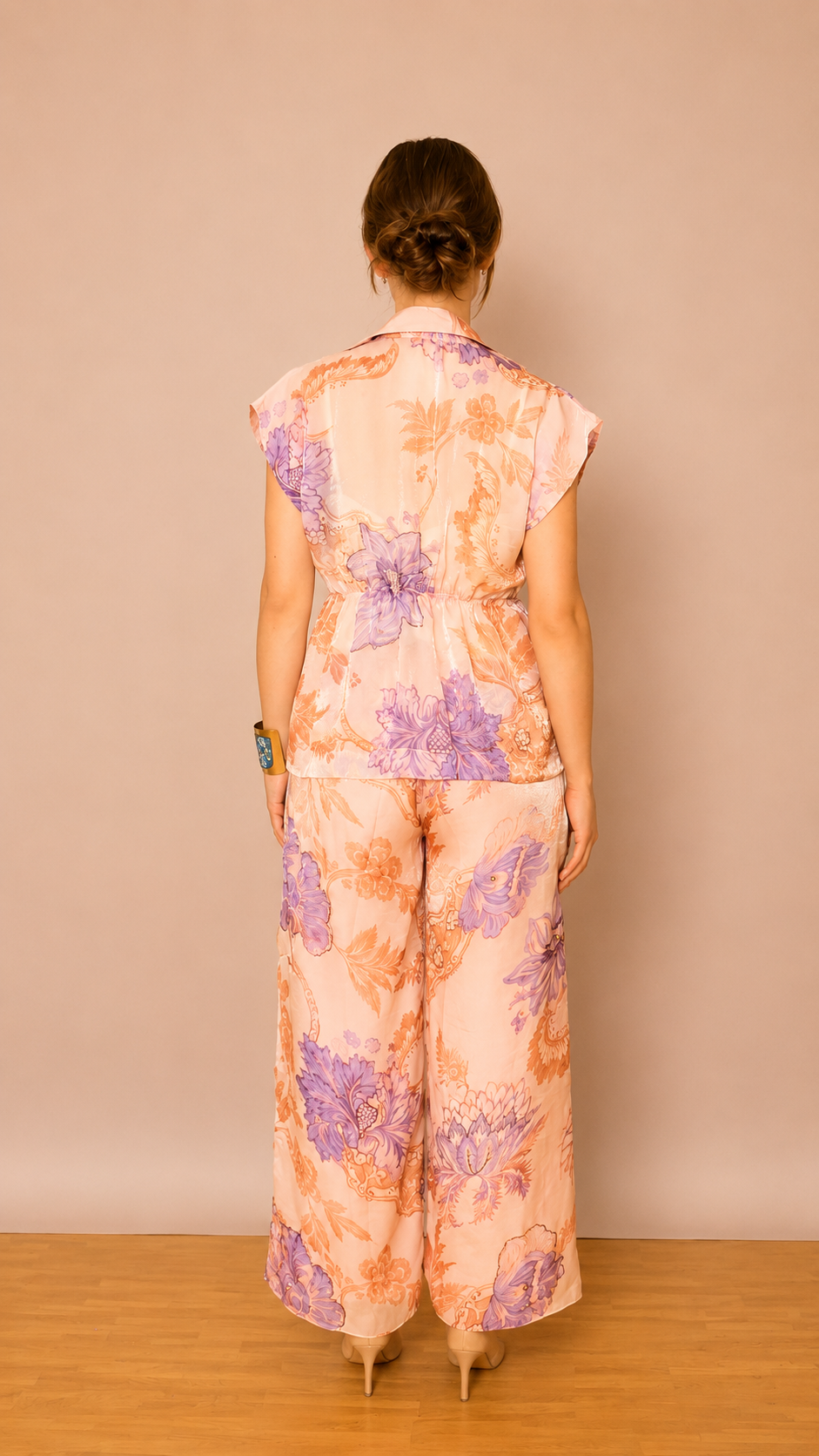 Maëlle Drawstring Blouse — Lavender Bloom